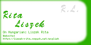 rita liszek business card